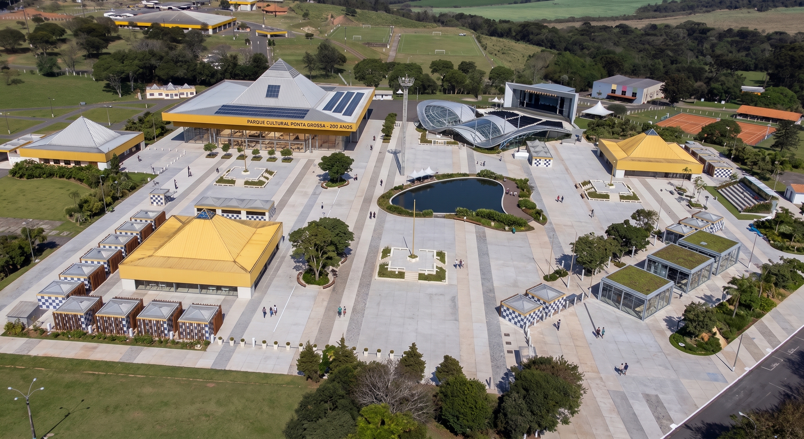 Imagem gerada por IA com uma visão do Centro de Eventos Reformado.